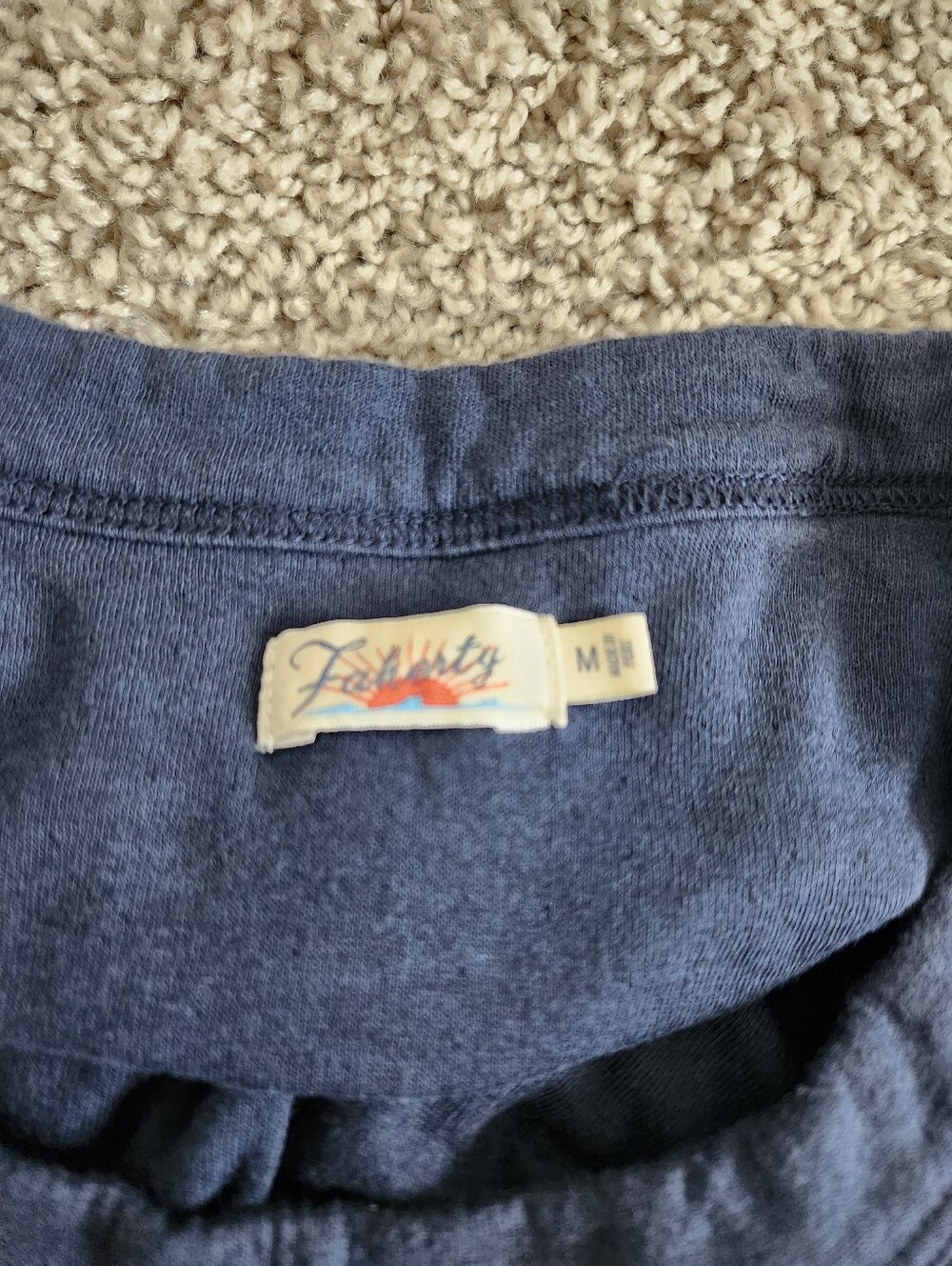 Faherty Cloud Puff Sleeve T-Shirt Navy Blue Size Medium - Picture 4 of 7